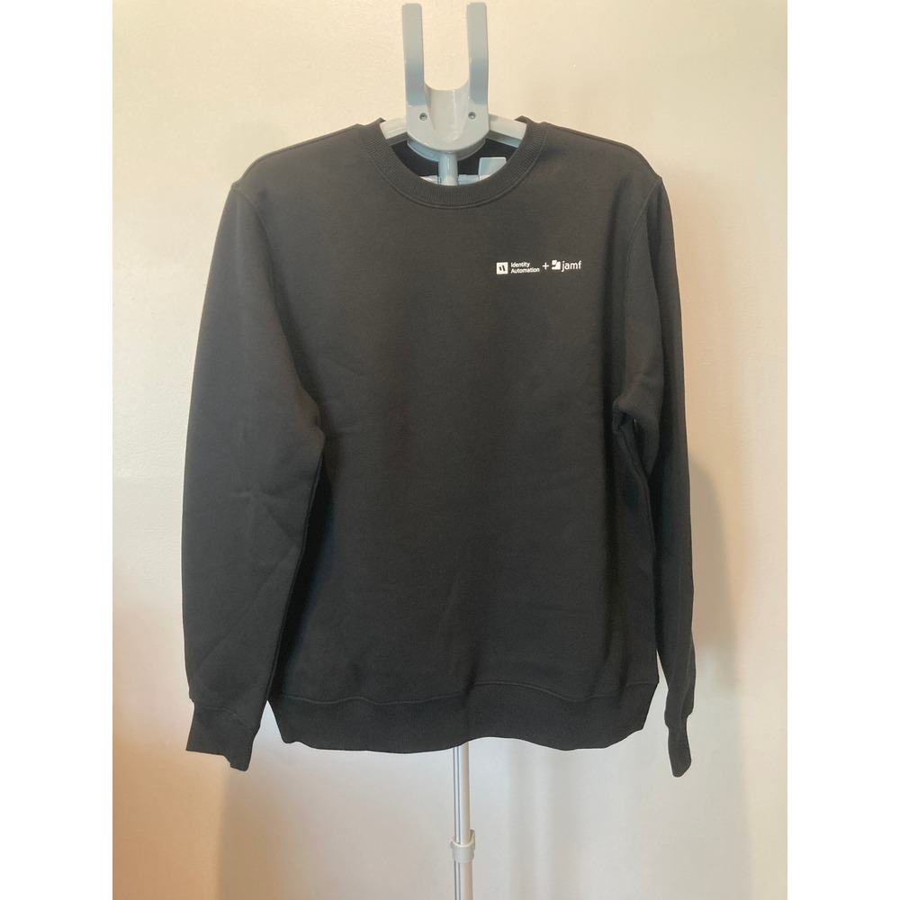 District Perfect Weight Fleece Pullover Black Identity Automation JAMF Logo Nice
